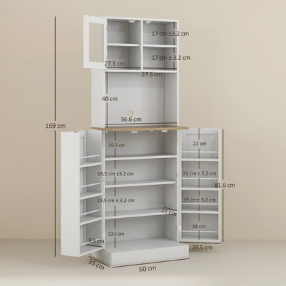 Two-Part Kitchen Storage Cabinet - White