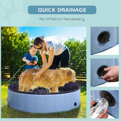 Foldable Dog Pool for Puppies and Ducks, Thickened PVC Dog Paddling Pool Bath Tub Hard Board
