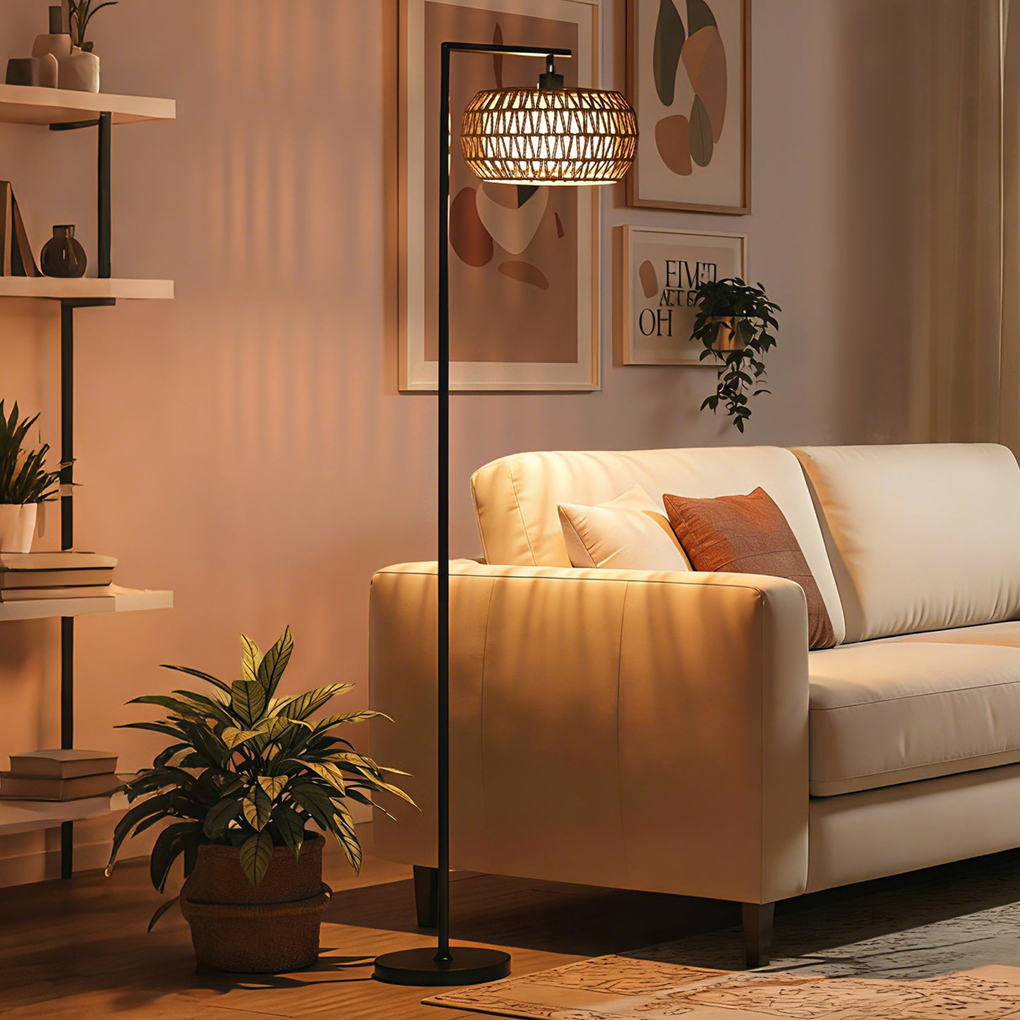 Boho Dimmable Floor Lamp - Black
