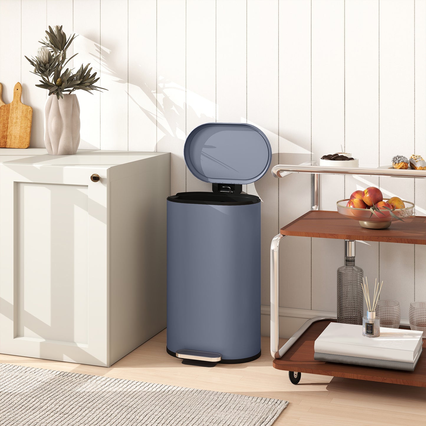 30 L Modern Curved Kitchen Bin - Grey