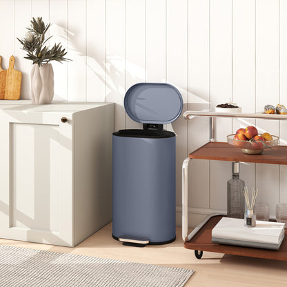 30 L Modern Curved Kitchen Bin - Grey