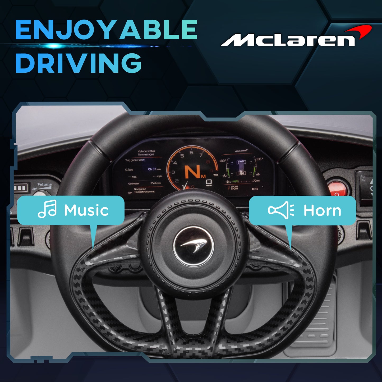 McLaren 765LT Licensed 12V Kids Electric Ride on Car with Butterfly Doors, Remote Control, Transport Wheels, Grey
