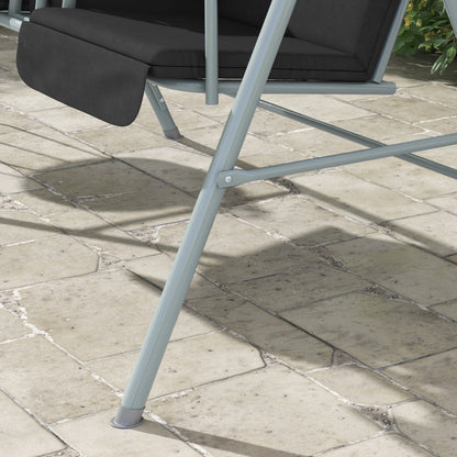 2 Seater Garden Swing Chair, Patio Swing Seat w/ Tilting Canopy, Double Padded Seats