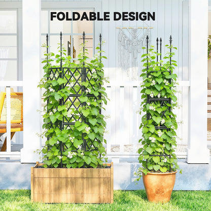 Foldable Garden Trellis, Lattice Climbing Support Trellis for Garden, DIY Assembly, 85 x 197 cm, Black