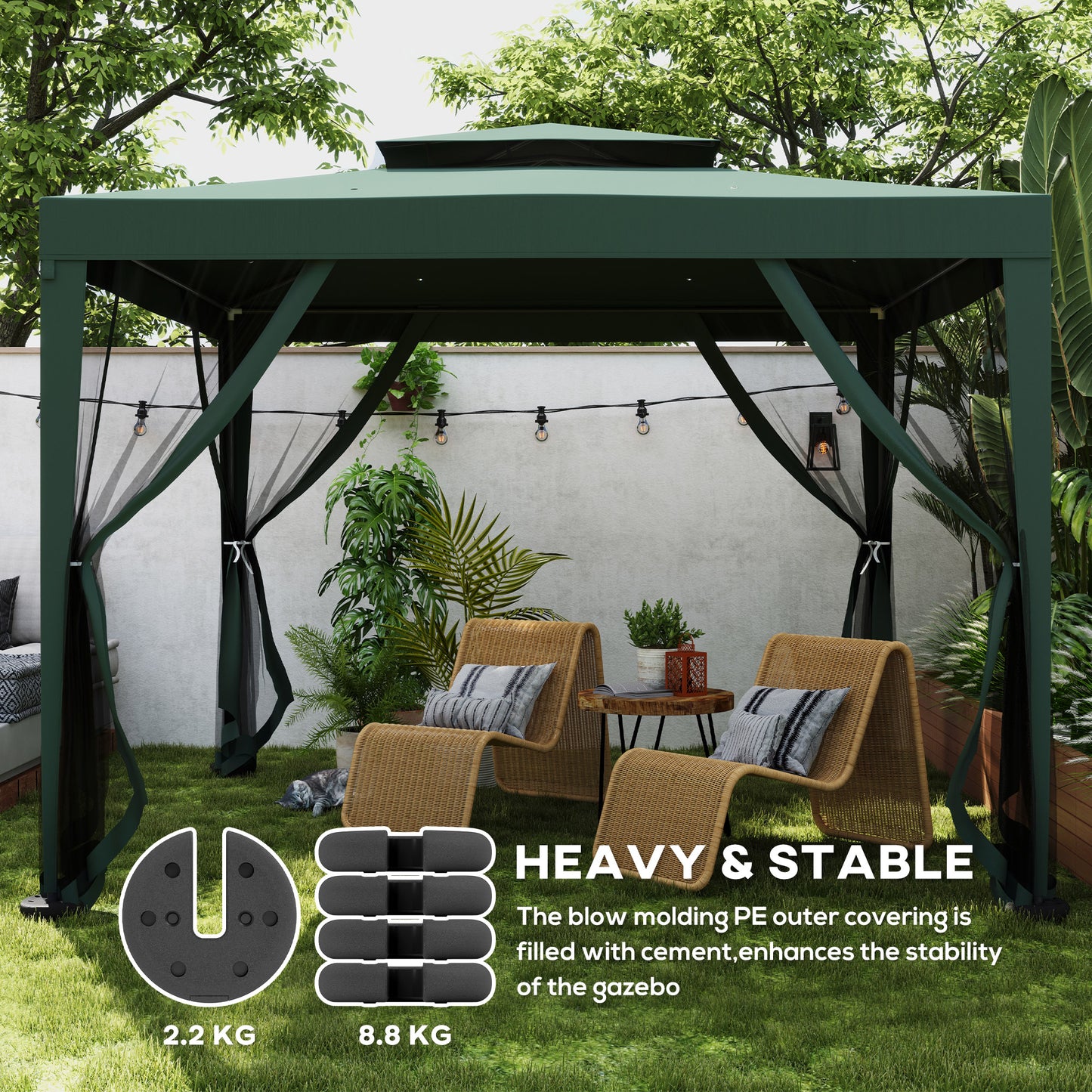 Pop up Canopy Tent Weights Set of 4 PCs, Leg Weights for Marquee Party Tent Outdoor Canopy, Total 8.8KG