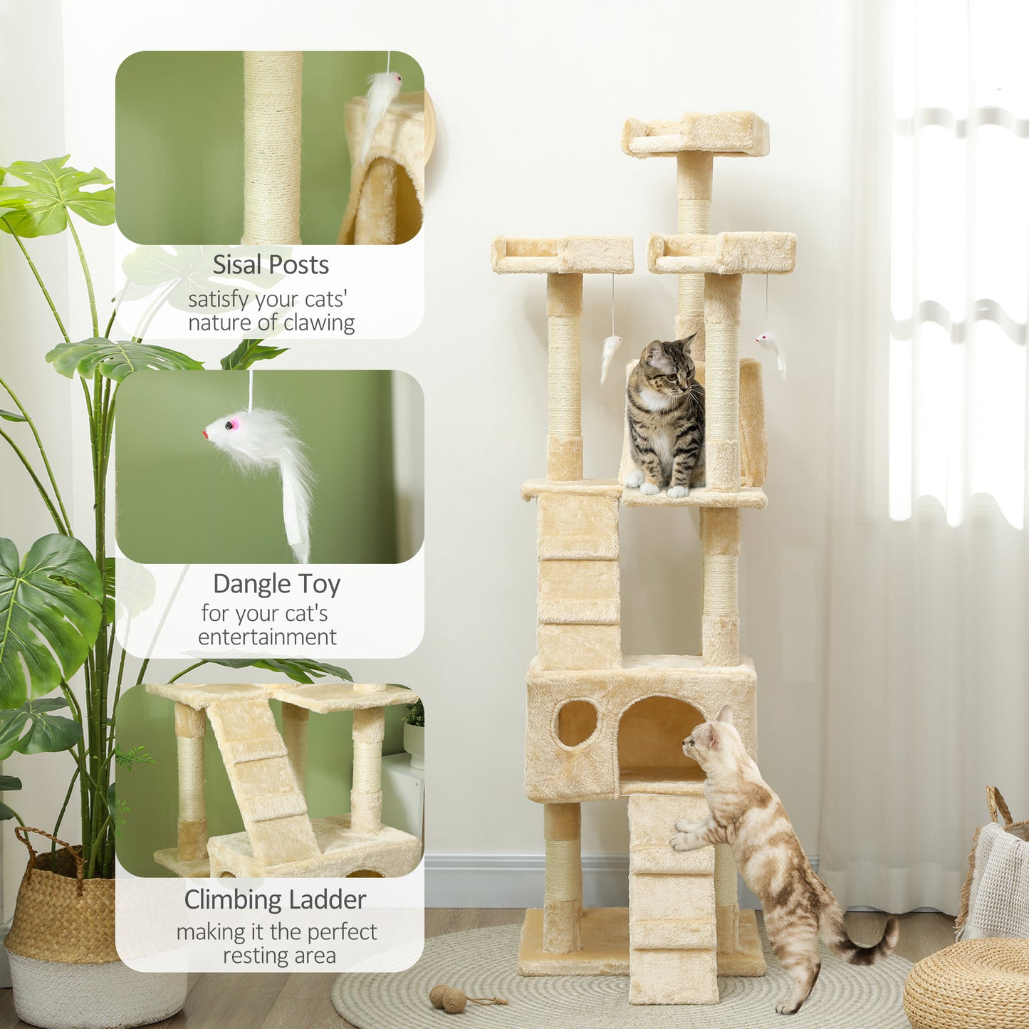 Cat Tree Scratching House, Activity Play Centre