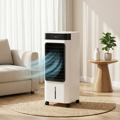 Portable Air Cooler, 3-In-1 Evaporative Air Cooler with 7 Litre Water Tank, 48° Oscillation, White