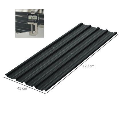 Set of 12 Corrugated Steel Roof Sheet Panels - Dark Grey
