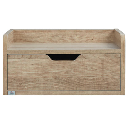 Floating Nightstands Set of 2, Wall Mounted Bedside Table with Drawer for Bedroom, Natural