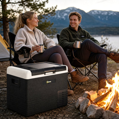 40L Portable Car Refrigerator - Grey and Black
