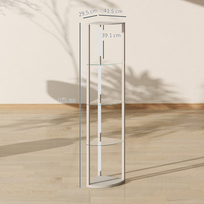 LED Floor Lamp with Shelves, Dimmable Standing Lamp with Foot Switch for Living Room, Bedroom, Grey