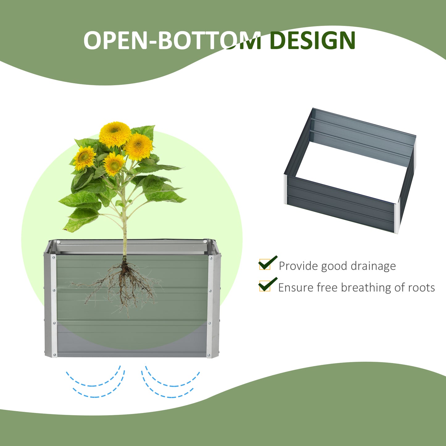 108L Raised Garden Bed, Galvanized Steel Elevated Planter Box w/ Installation Gloves for Backyard, Patio to Grow Vegetables
