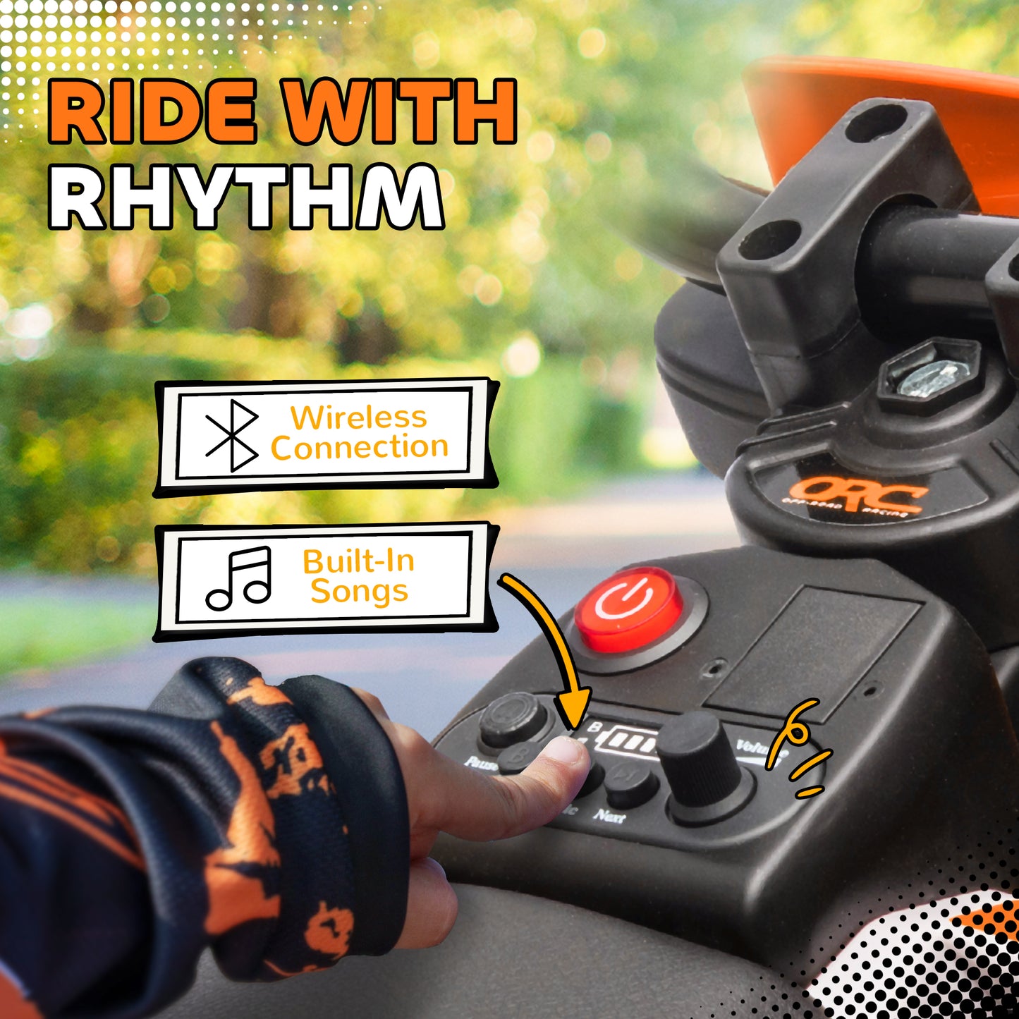 12V Kids Electric Motorbike, Kids Electric Ride on motorcycle w/ Twist Grip Throttle, Training Wheels, Orange