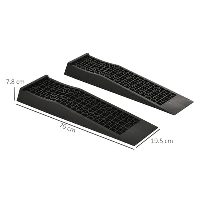 2PCS Car Ramps, 3 Ton Low Entrance Plastic Curb Ramps with Anti-Slip Surface