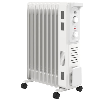 2000W Quiet Oil Filled Radiator, 9 Fin Energy Efficient Portable Electric Heater with 3 Heat Settings, Adjustable Thermostat