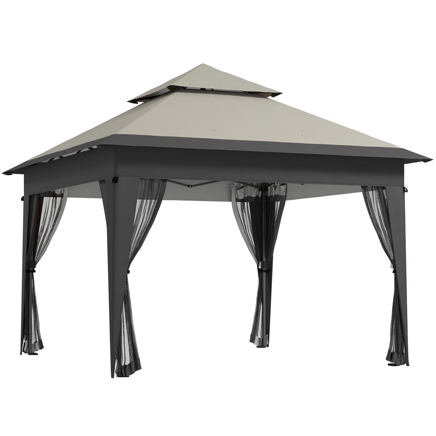 3 x 3(m) Pop Up Gazebo with Mosquito Netting, Easy Setup Marquee Party Tent with 1-Button Push, Double Roof, Carry Bag