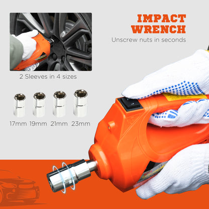 5 Ton Electric Car Jack Kit with 12V Auto Car Floor Jack, Impact Wrench, 15.5-45cm Tyre Lift Emergency Tyre Repair Kit
