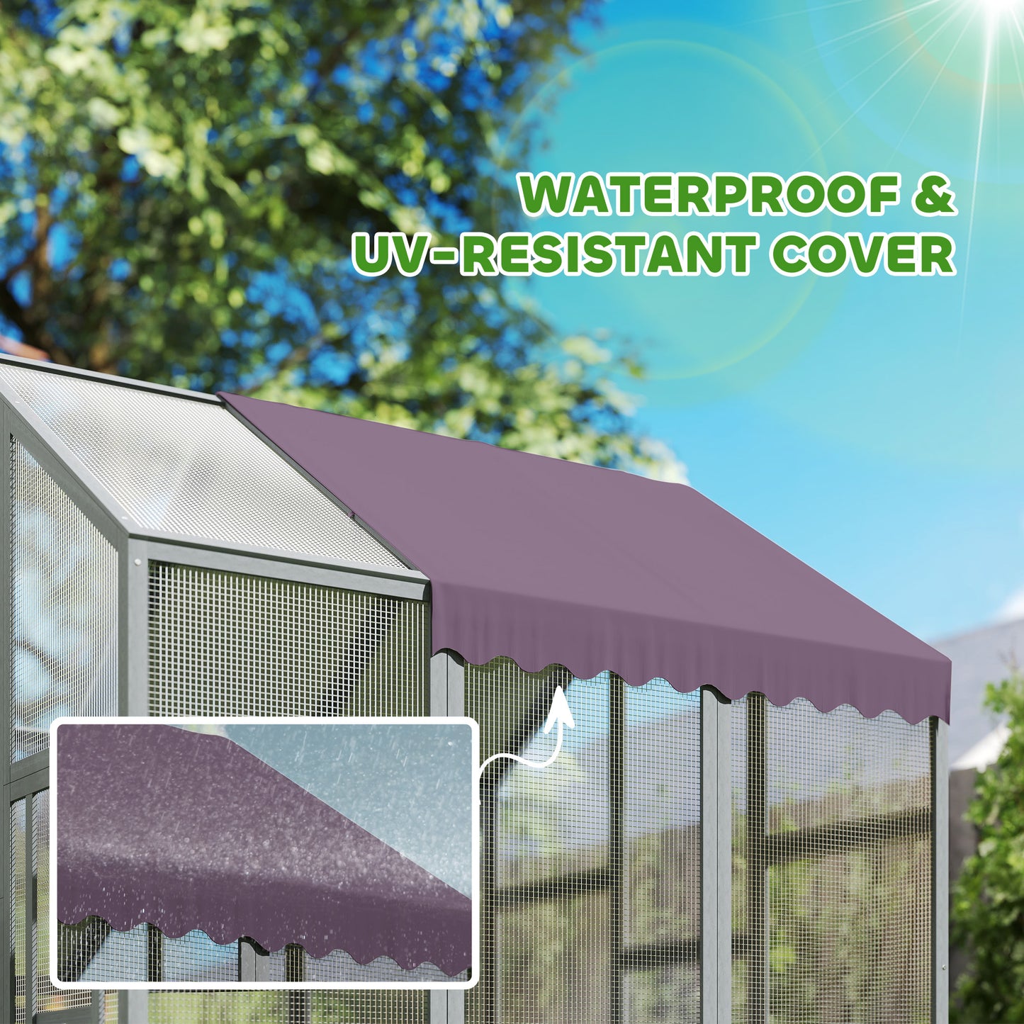 Large Walk In Chicken Run with Waterproof & Anti-UV Cover, for 6-8 Chickens, for Garden, Farm, 5.5' x 6' x 6'