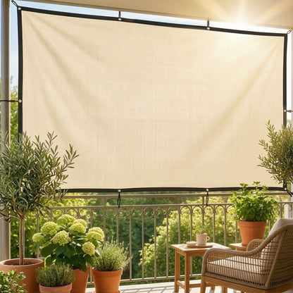 Sun Shade Sail UV Protection Canopy with Stainless Steel Eyelets for Patio Garden 2 x 3 m Beige