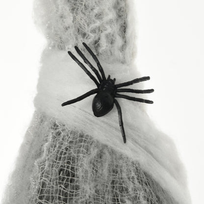4.7ft Life Size Outdoor Halloween Decoration Hanging Mummy with Spider Web, Animated Prop Decor