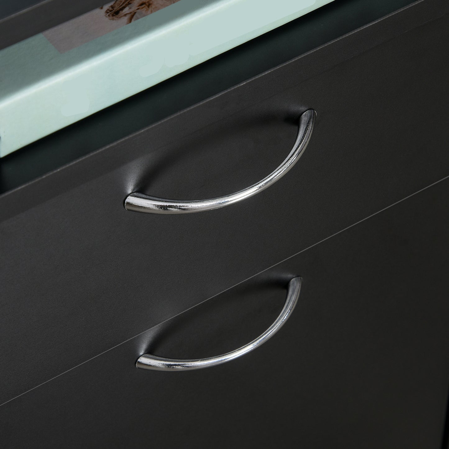 Filing Cabinet, Mobile File Cabinet with 2 Drawers, Office Home Organiser on Wheels for A4, Letter-Size File Folders