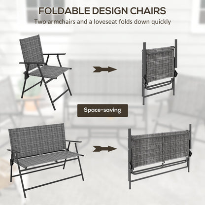 Four-Piece Metal Garden Sofa Set - Mixed Grey