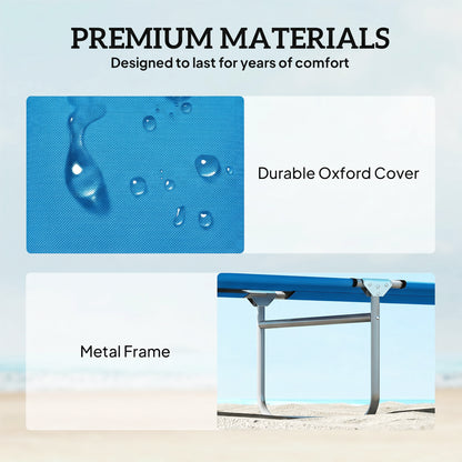 Sun Lounger, with Adjustable Face Canopy - Bright Blue