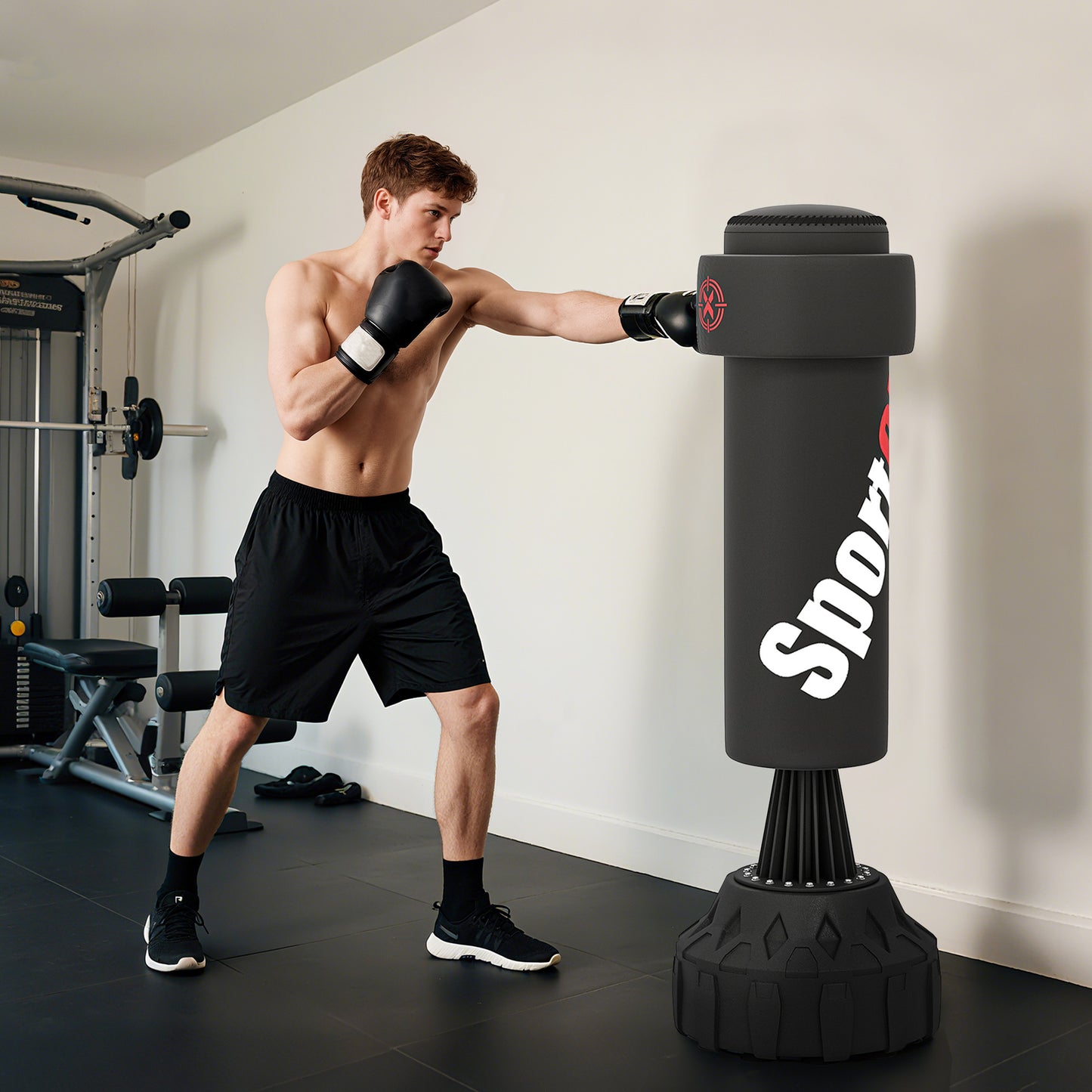 175cm Heavy Boxing Bag with Stand and Suction Cup Base
