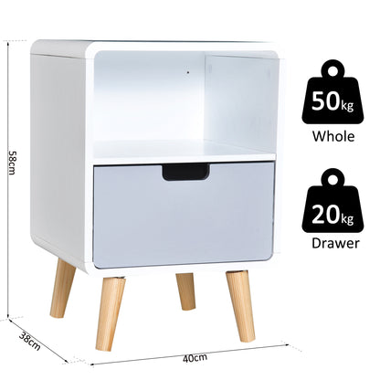 Scandinavian Bedside Table with Drawer