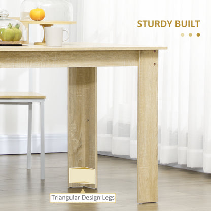Dining Table for 4-6 People, Kitchen Table with Wood Effect for Dining Room, Oak
