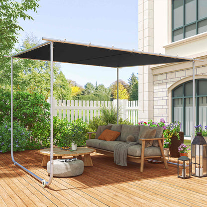 3 x 3(m) Mobile Pergola Kit, Portable Garden Gazebo with Wheels & UV-Resistant Canopy, Dark Grey