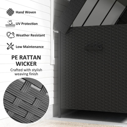 627 L Rattan Storage Box - Black