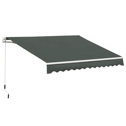 3.5M x 2.5M Manual Awning Canopy Retractable Sun Shade Shelter for Garden Patio