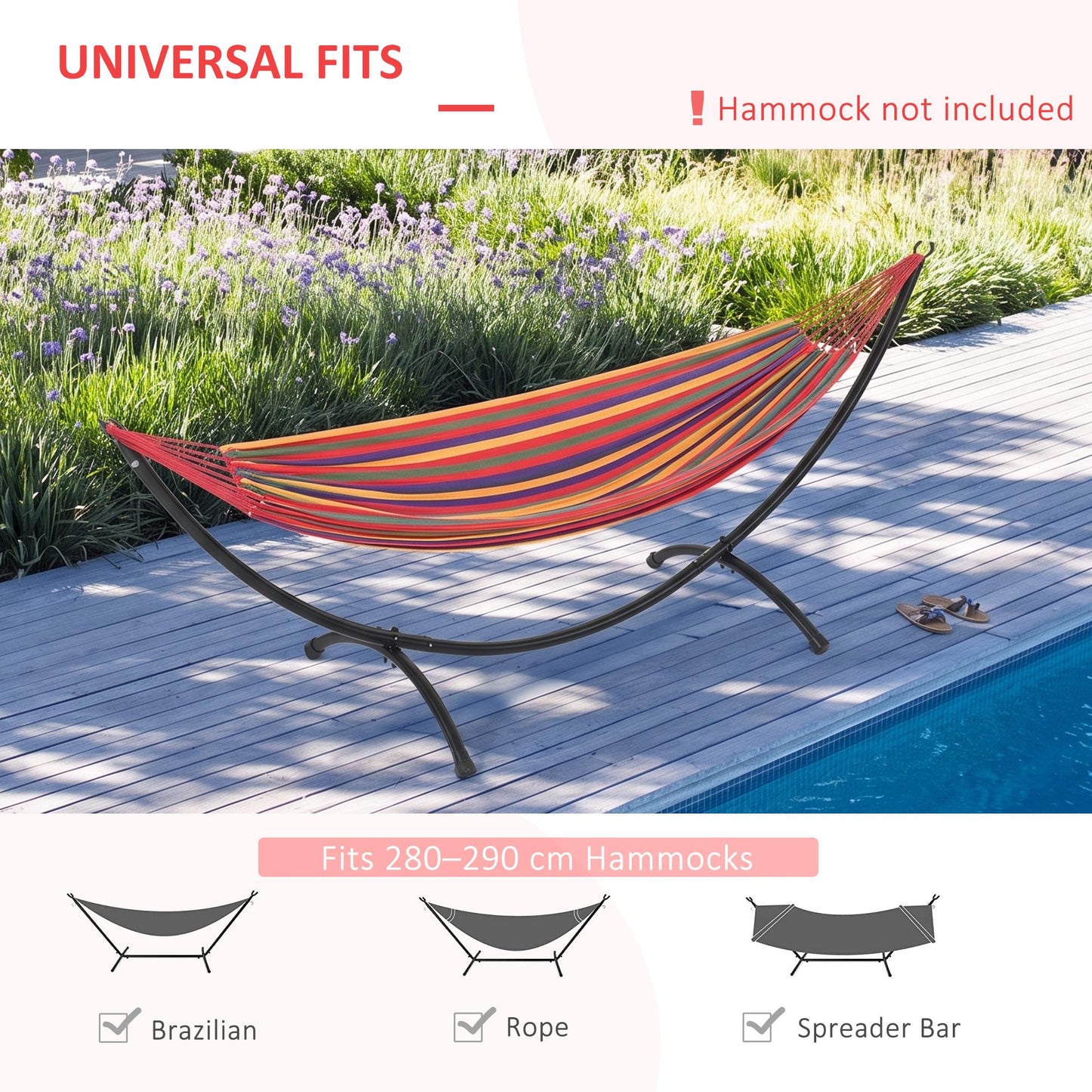 3(m) Universal Hammock Stand Metal Frame Garden Camping Picnic Outdoor Patio Replacement – Stand Only
