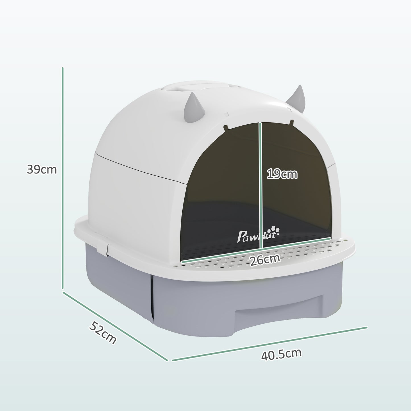 Enclosed Cat Litter Box w/ Pull-Out Drawer, Scoop, Deodorising Bags for Odour Control, Privacy, Portable, Easy to Clean