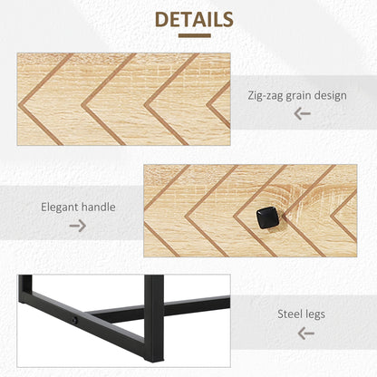 Bedroom Chest of Drawers, 6 Drawer Dresser, Sideboard Cabinet with Zigzag Design and Metal Base, Storage Drawer Unit