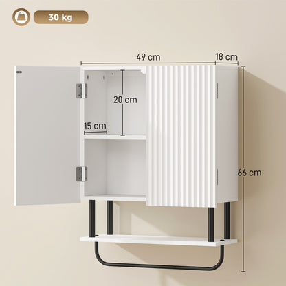 Bathroom Wall Cabinet Modern Space Saver Wall Mounted Cabinet Doors Storage White