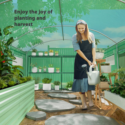 13 x 9.8ft Walk-In Polytunnel Greenhouse - Green
