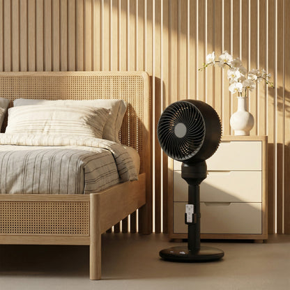 Air Circulator Fan Pedestal Cooling Fan with 3 Speed 3 Mode and Remote Control, 9 Inch, Black