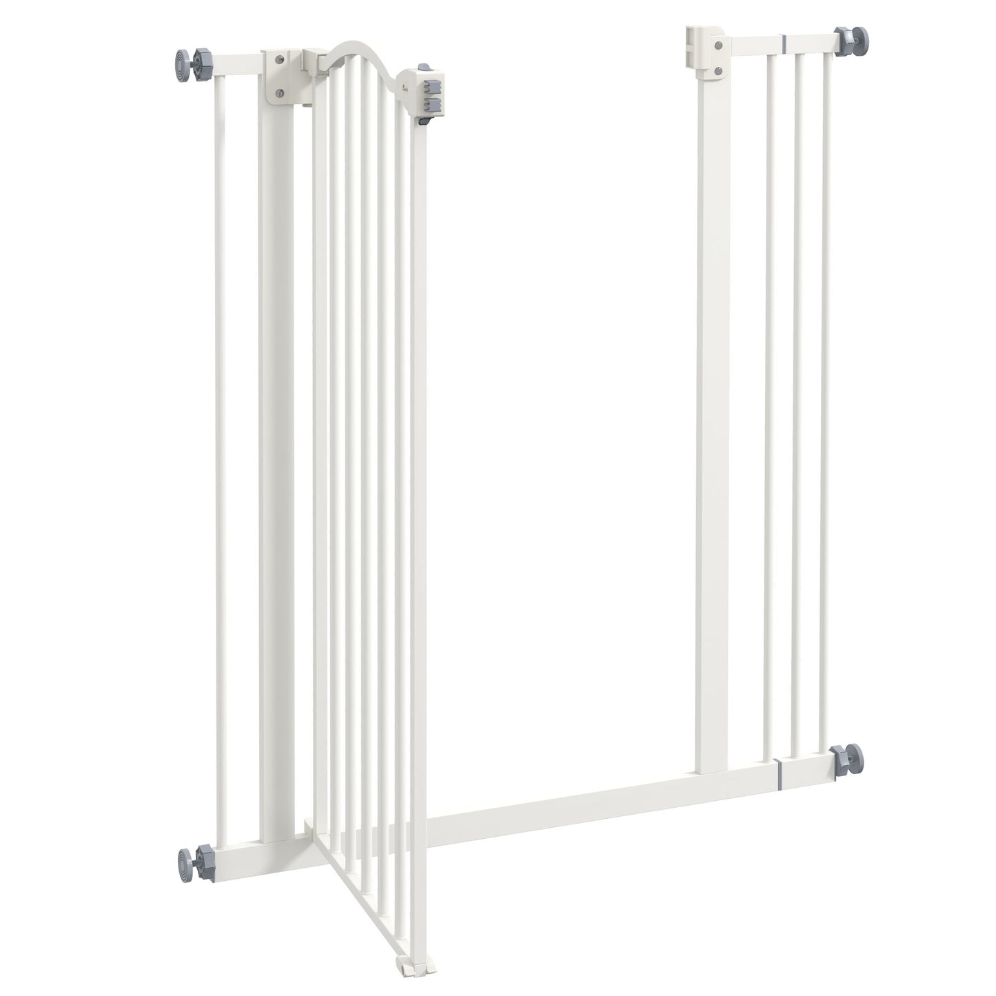 Metal Pet Safety Gate Dog Gate Folding Fence 74-87cm, White