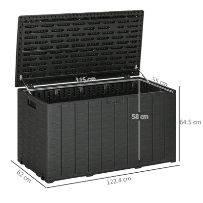 336 Litre Garden Storage Box, Water-resistant Heavy Duty Double Wall Plastic Container