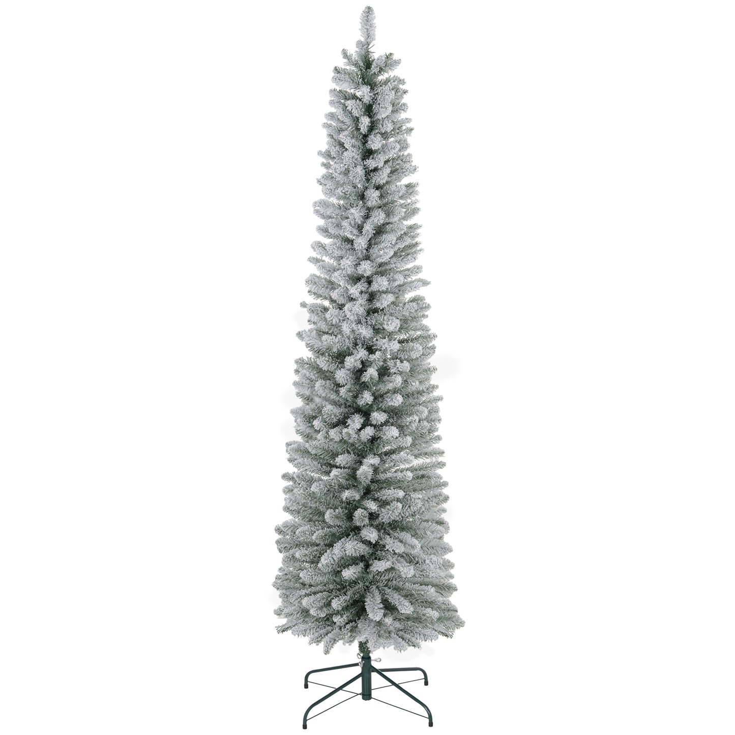 7ft Artificial Snowy Pencil Christmas Tree - White