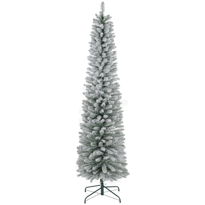 7ft Artificial Snowy Pencil Christmas Tree - White