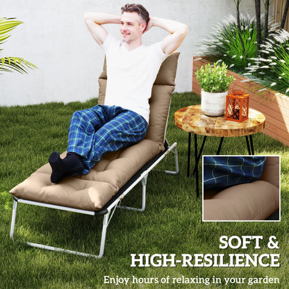 Sun Lounger Cushion Only, 190 x 56 x 10 cm Garden Lounge Chair Cushion, UPF20+ 220gsm Fabric