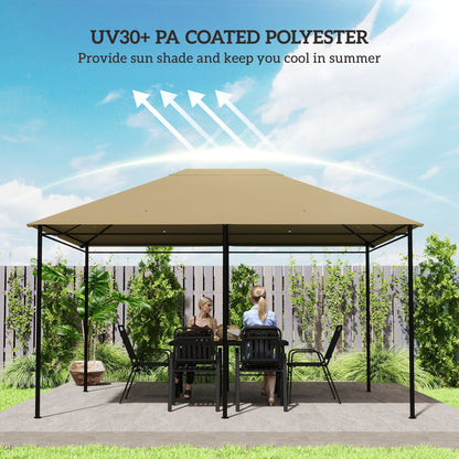 3 x 4m Gazebo Canopy Replacement Cover, Gazebo Roof Replacement (TOP COVER ONLY), Khaki