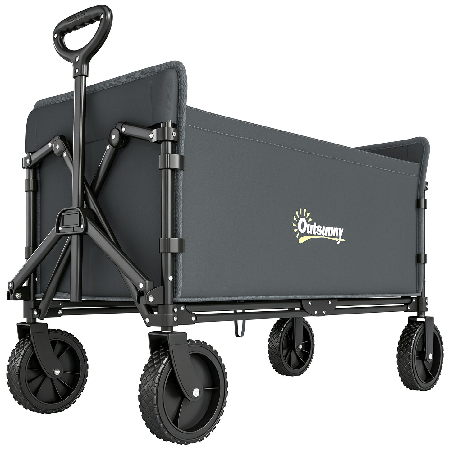 180L Festival Trolley on Wheels, Folding Compact Camping Trolley Cart with Adjustable Handle, 120 KG Capacity for Garden