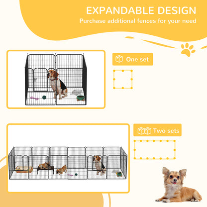 8 Panels Heavy Duty Puppy Playpen, for Large, Medium Dogs, Indoor and Outdoor Use - Black