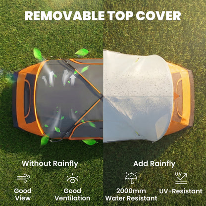 Six-Man Tent, with Two Rooms, Small Rainfly and Accessories - Orange