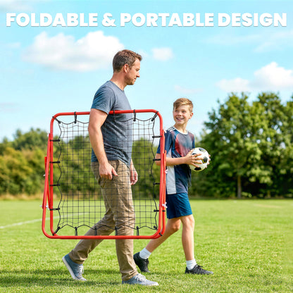 Rebounder Net, Practise Kickback Goal, for Teens, Adults Training - Red