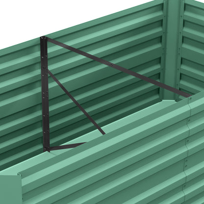 Raised Beds for Garden, Galvanised Steel Outdoor Planters with Multi-reinforced Rods, 180 x 90 x 59 cm, Light Green